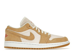 Women’s Air Jordan 1 Low SE Twine Orange Quartz Corduroy Sneakers DH7820-700