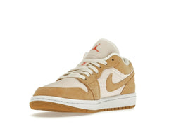 Women’s Air Jordan 1 Low SE Twine Orange Quartz Corduroy Sneakers DH7820-700