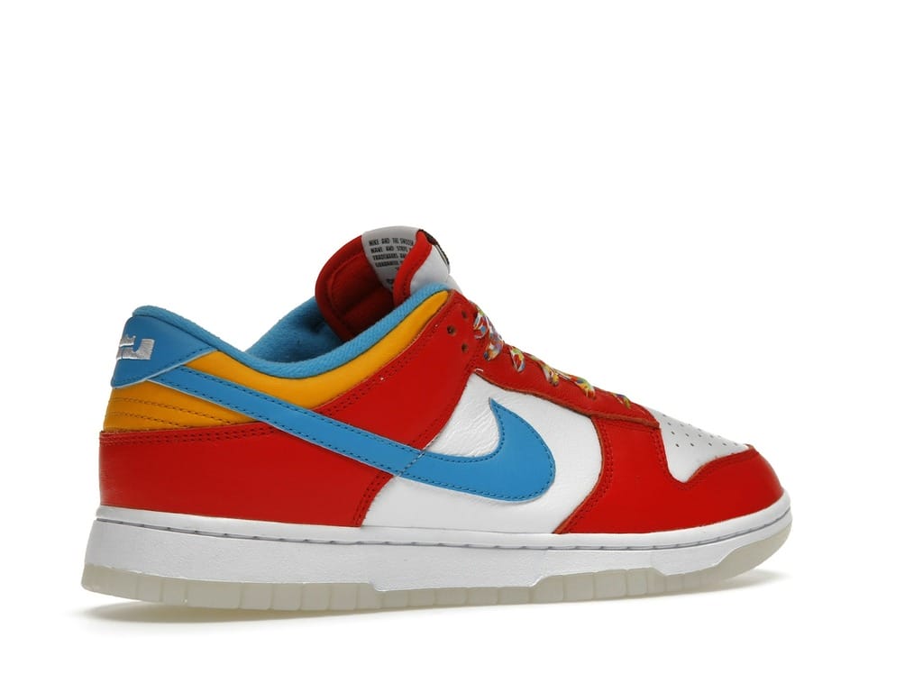 Nike Dunk Low QS LeBron James Fruity Pebbles DH8009-600 Habanero Red/Laser Blue/White