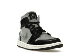 Women’s Jordan 1 Mid SE Black Metallic Silver Sneakers – FB9892-002