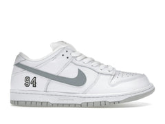 Nike SB Dunk Low Supreme 94 White Metallic Silver Sneakers