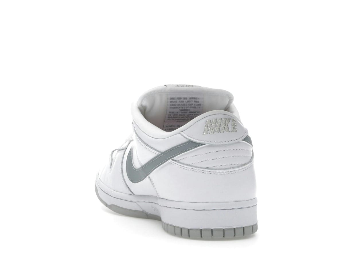 Nike SB Dunk Low Supreme 94 White Metallic Silver Sneakers