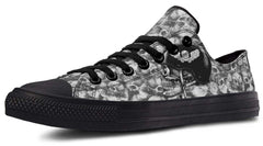 Skull Rider Pattern Black Lowtop Sneaker