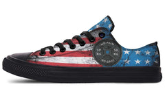 No Pain No Gain American Flag Black Lowtop Sneaker