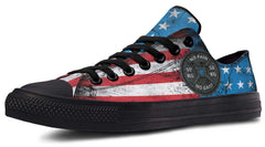 No Pain No Gain American Flag Black Lowtop Sneaker