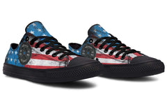 No Pain No Gain American Flag Black Lowtop Sneaker