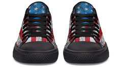 No Pain No Gain American Flag Black Lowtop Sneaker