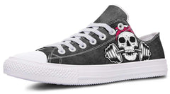 Pink Ribbon Lady Skull Lowtop Sneaker