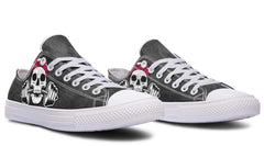 Pink Ribbon Lady Skull Lowtop Sneaker