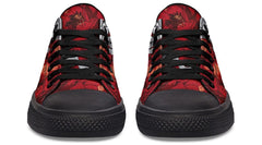 Red Rose Flower with Dog pattern Lowtop Sneaker