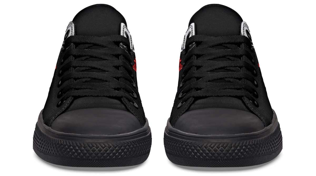 Rose In A Skull Black Lowtop Sneaker