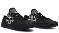 Skull Barcode Black Lowtop Sneaker