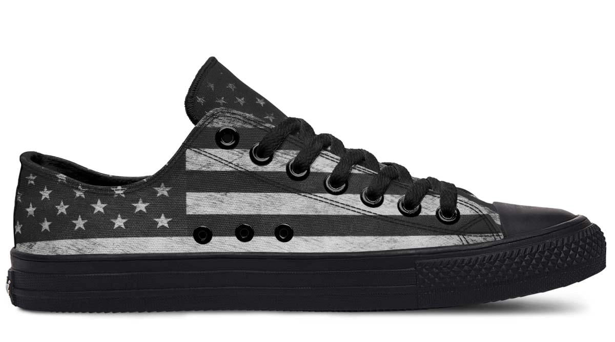No Color American Flag Black Lowtop Sneaker