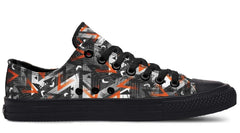 Orange Polygon Pattern Black Lowtop Sneaker