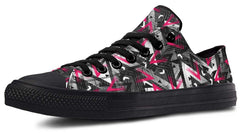 Pink Polygon Pattern Black Lowtop Sneaker