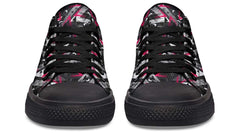 Pink Polygon Pattern Black Lowtop Sneaker