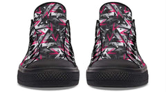 Pink Polygon Pattern Black Lowtop Sneaker