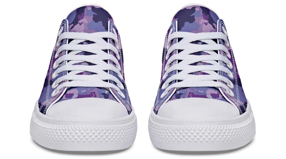 Violet Camo Pattern White Lowtop Sneaker