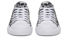 Skull and Rose BW Pattern Lowtop Sneaker