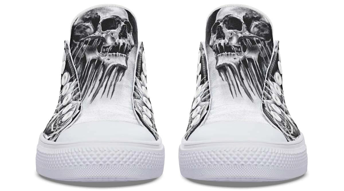 Skull and Rose BW Pattern Lowtop Sneaker