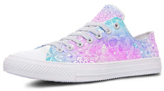 Pink Skull Pattern White Lowtop Sneaker
