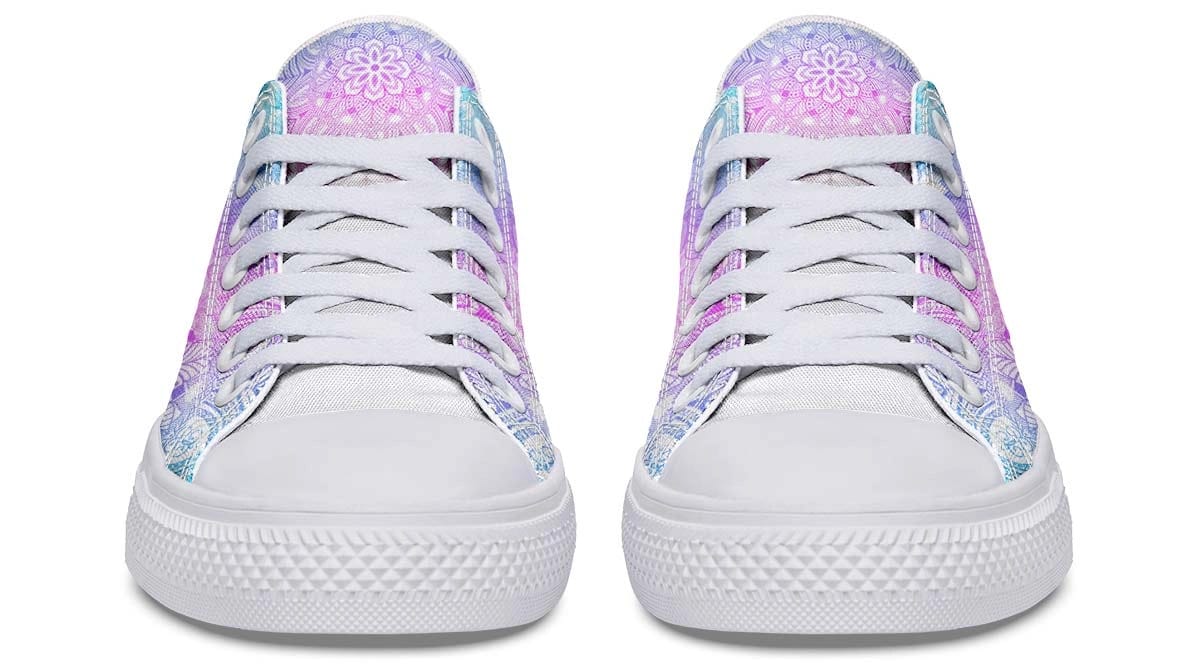 Pink Skull Pattern White Lowtop Sneaker