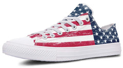 White American Flag Pattern Lowtop Sneaker