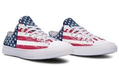 White American Flag Pattern Lowtop Sneaker