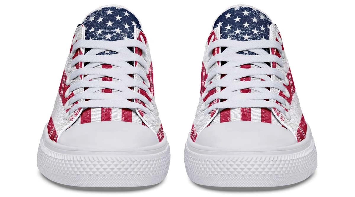 White American Flag Pattern Lowtop Sneaker