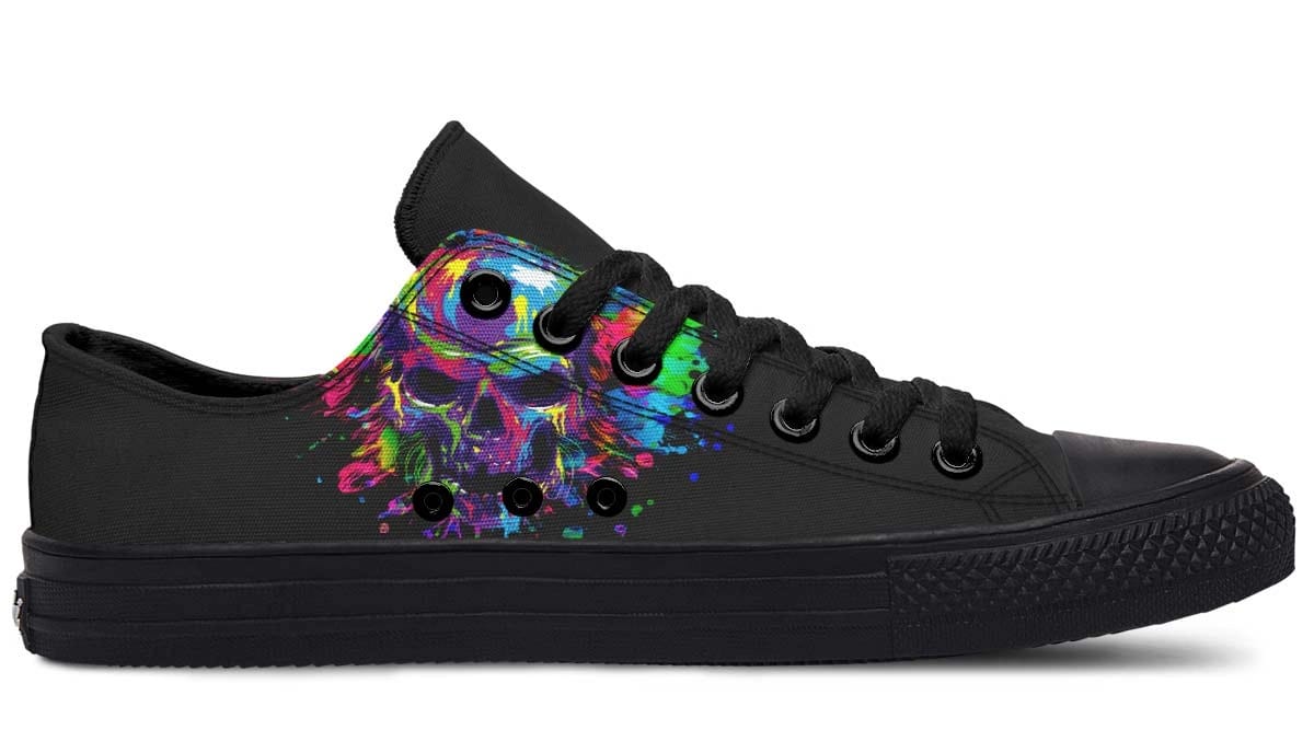 Painting Skull Black Lowtop Sneaker