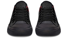 Red Rose Black Skull Art Lowtop Sneaker