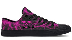 Pink Lighting Skull Art Lowtop Sneaker
