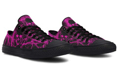 Pink Lighting Skull Art Lowtop Sneaker