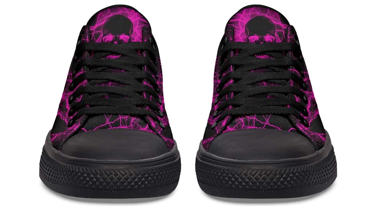 Pink Lighting Skull Art Lowtop Sneaker