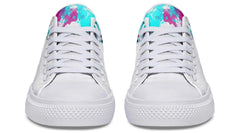 Skull Side Art Watercolor White Lowtop Sneaker