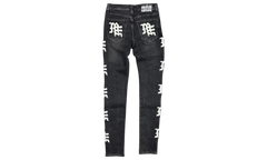 Mixed Emotion "Monogram" Black Wash Denim