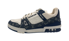 Louis Vuitton Blue Denim/ White Trainer Sneaker (PreOwned) (No Box)