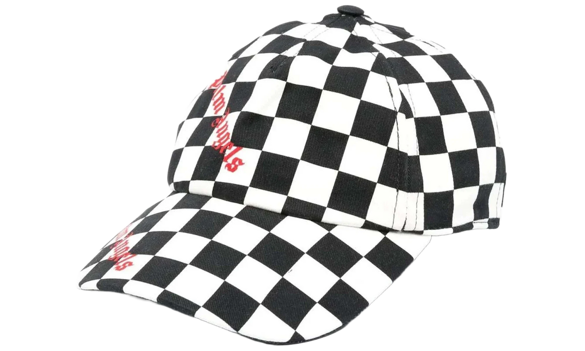 Palm Angels Damier Checked Logo-Print Cap White/Black