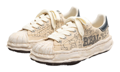 Maison Mihara Yasuhio Blakey Original Sole Graffiti Printed Canvas Cream Low-Top Sneaker