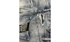 Ksubi Distressed Light Wash Blue Denim (PreOwned) (Flawed)