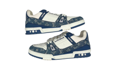 Louis Vuitton Blue Denim/ White Trainer Sneaker (PreOwned) (No Box)