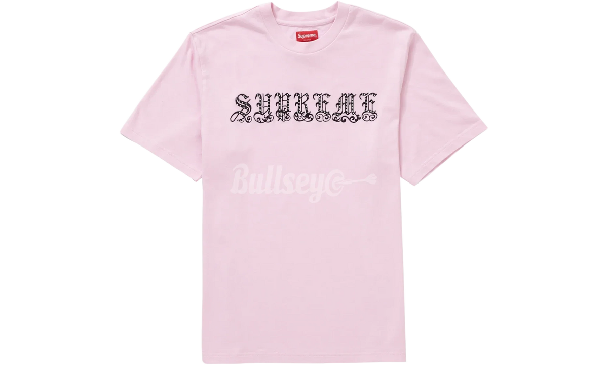 Supreme Old English Rhinestone S/S Top Light Pink