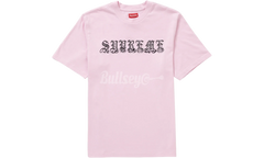 Supreme Old English Rhinestone S/S Top Light Pink