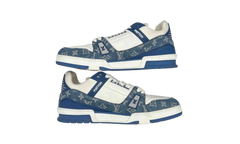 Louis Vuitton Blue Denim/ White Trainer Sneaker (PreOwned) (No Box)