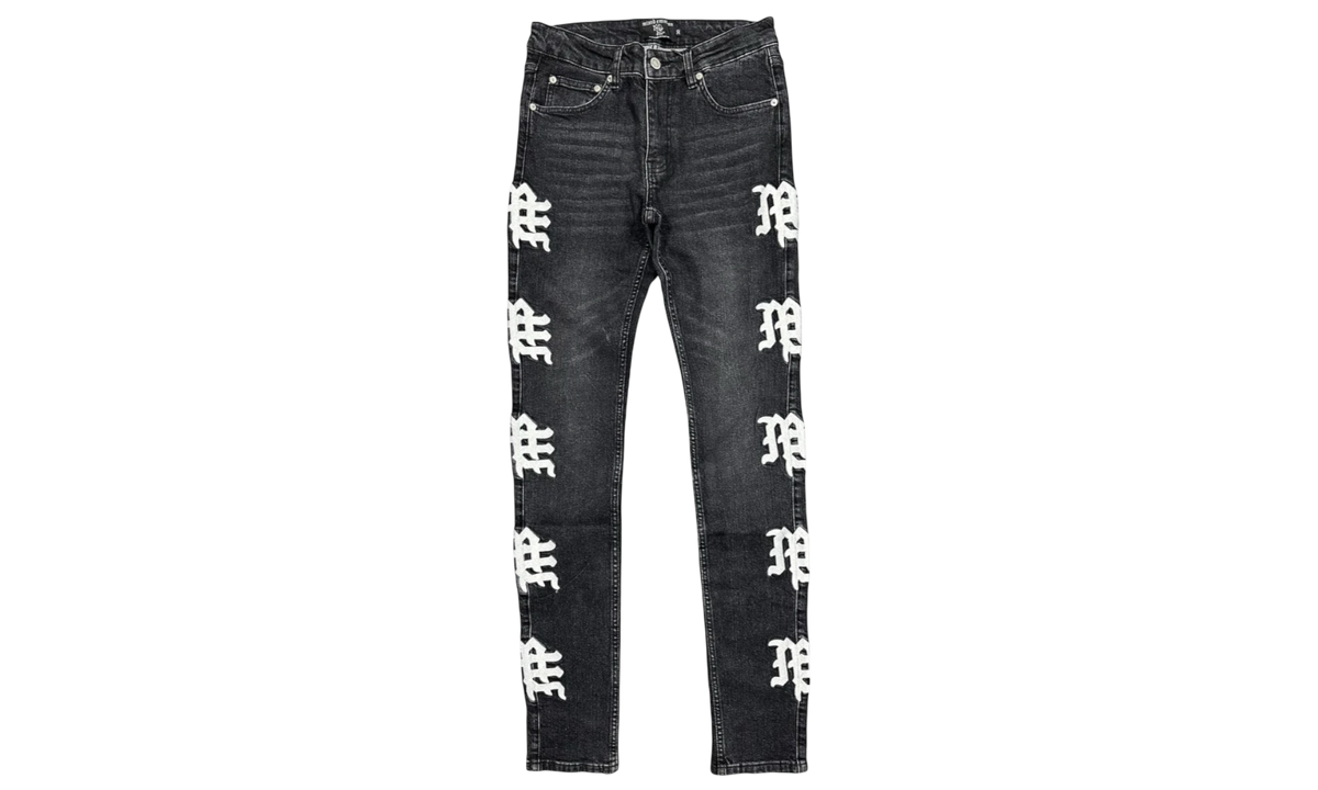 Mixed Emotion "Monogram" Black Wash Denim