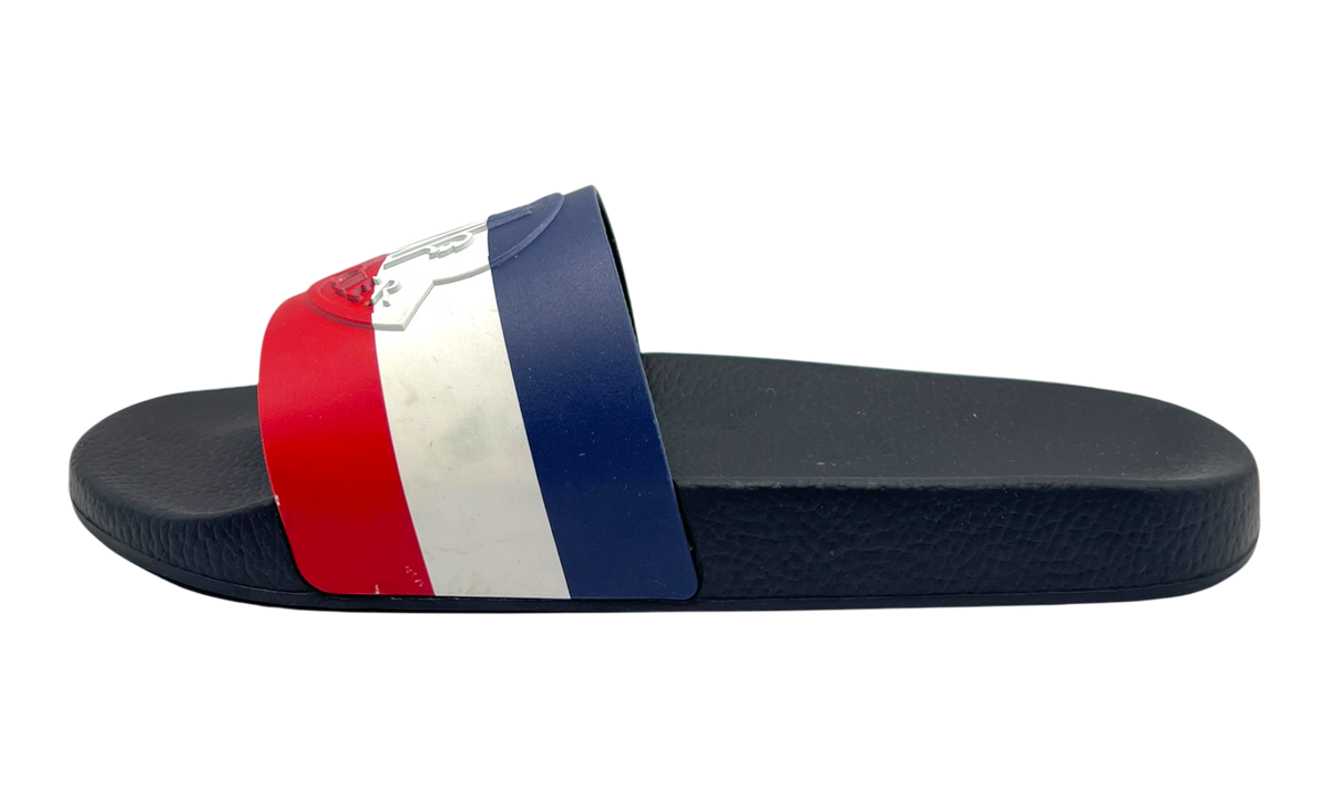 Moncler Basile Pool Slides "Black TriColour" (PreOwned)