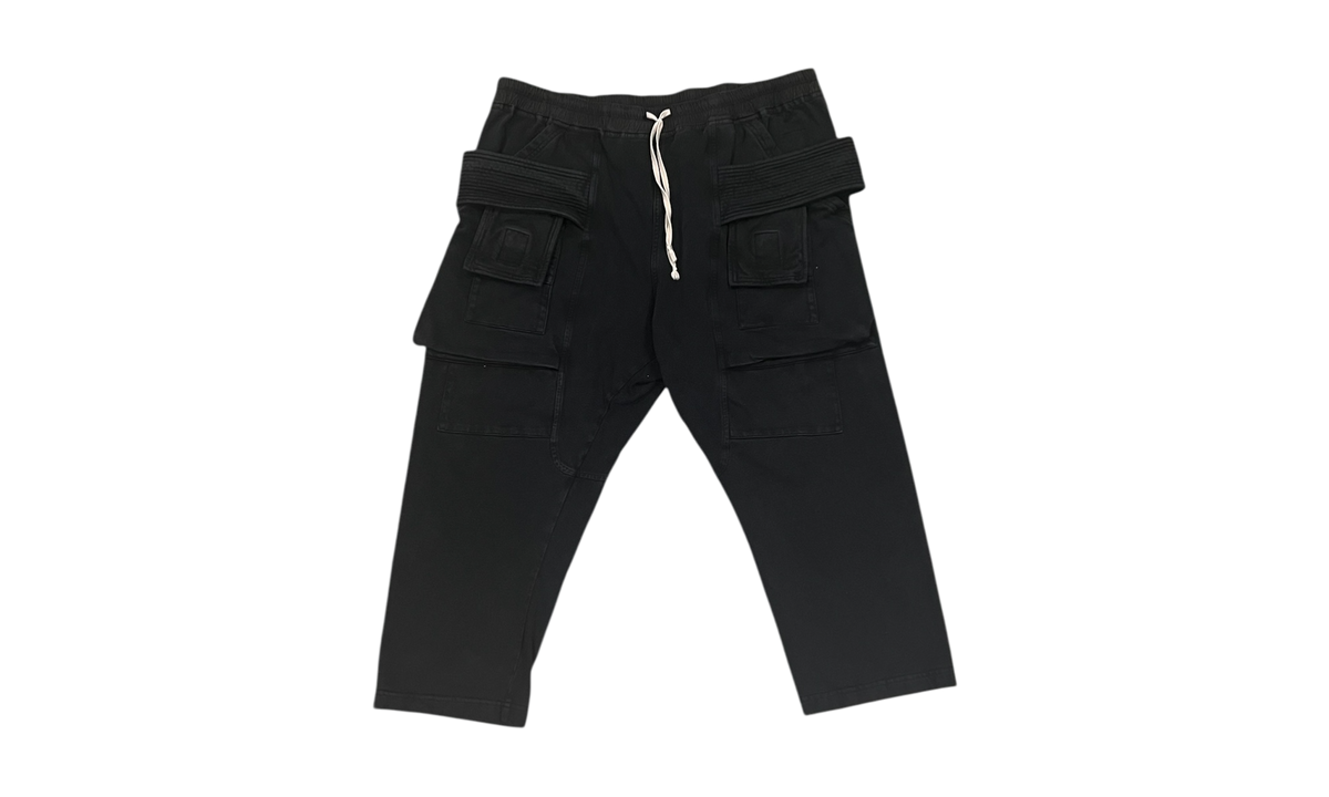 Rick Owen DRKSHDW Rig Creatch Cargo Cropped Drawstring Pants Black (PreOwned)