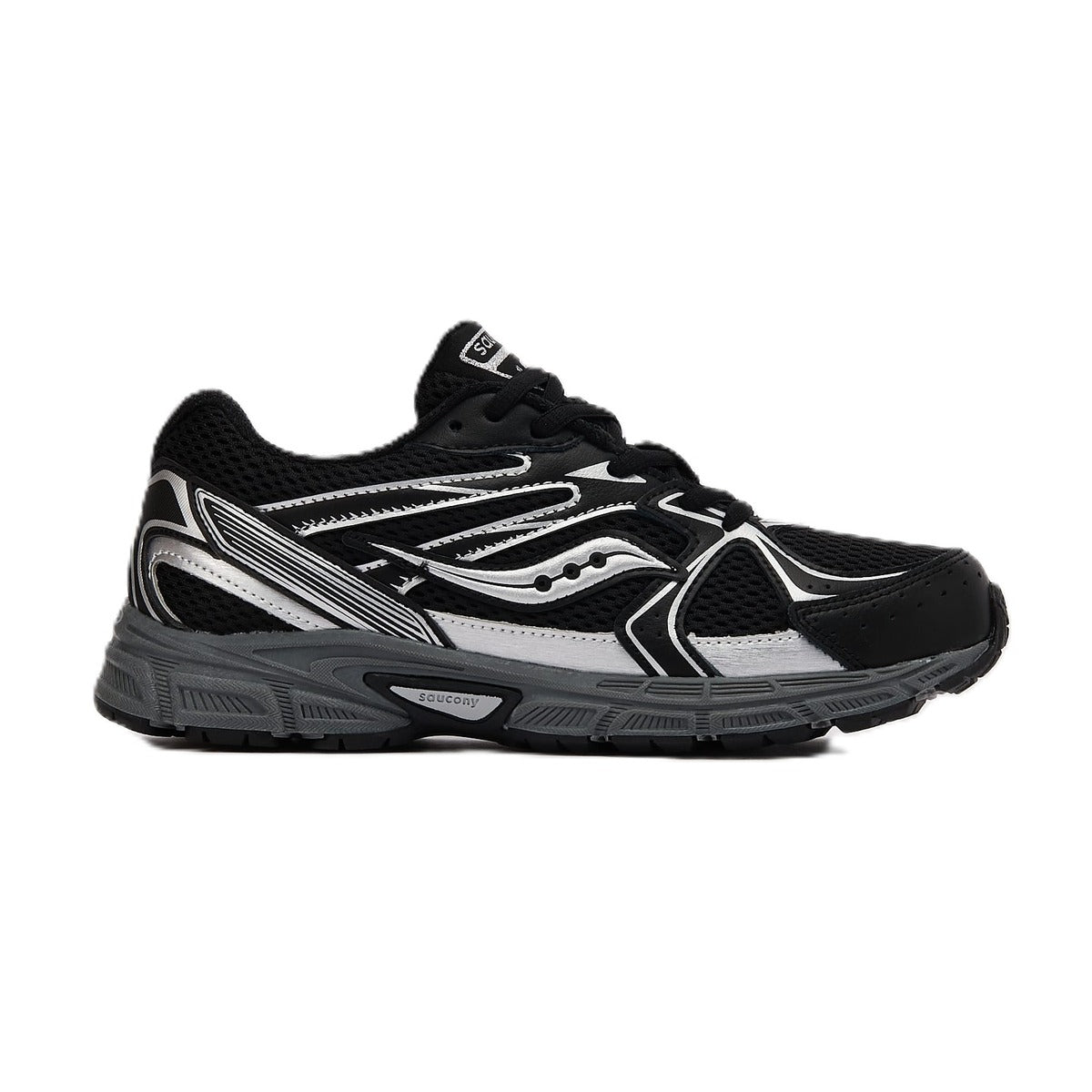 Saucony Ride Millenium Black Metallic Silver GS