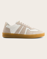 Low sneakers in nappa leather with suede calf leather insert