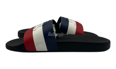 Moncler Basile Pool Slides "Black TriColour" (PreOwned)